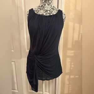 NWT Anthropologie Deletta Asymmetrical Sleeveless Top S Small Green